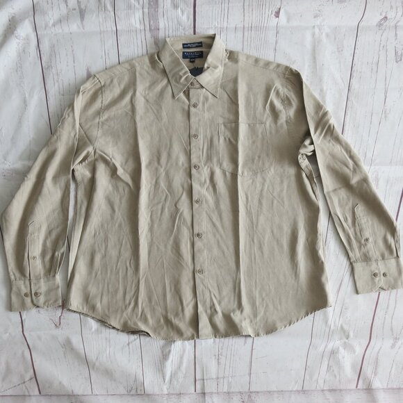 Hathaway Micro Fiber Suede Colossus Button Down Long Sleeve Shirt - Size XL - Picture 2 of 5